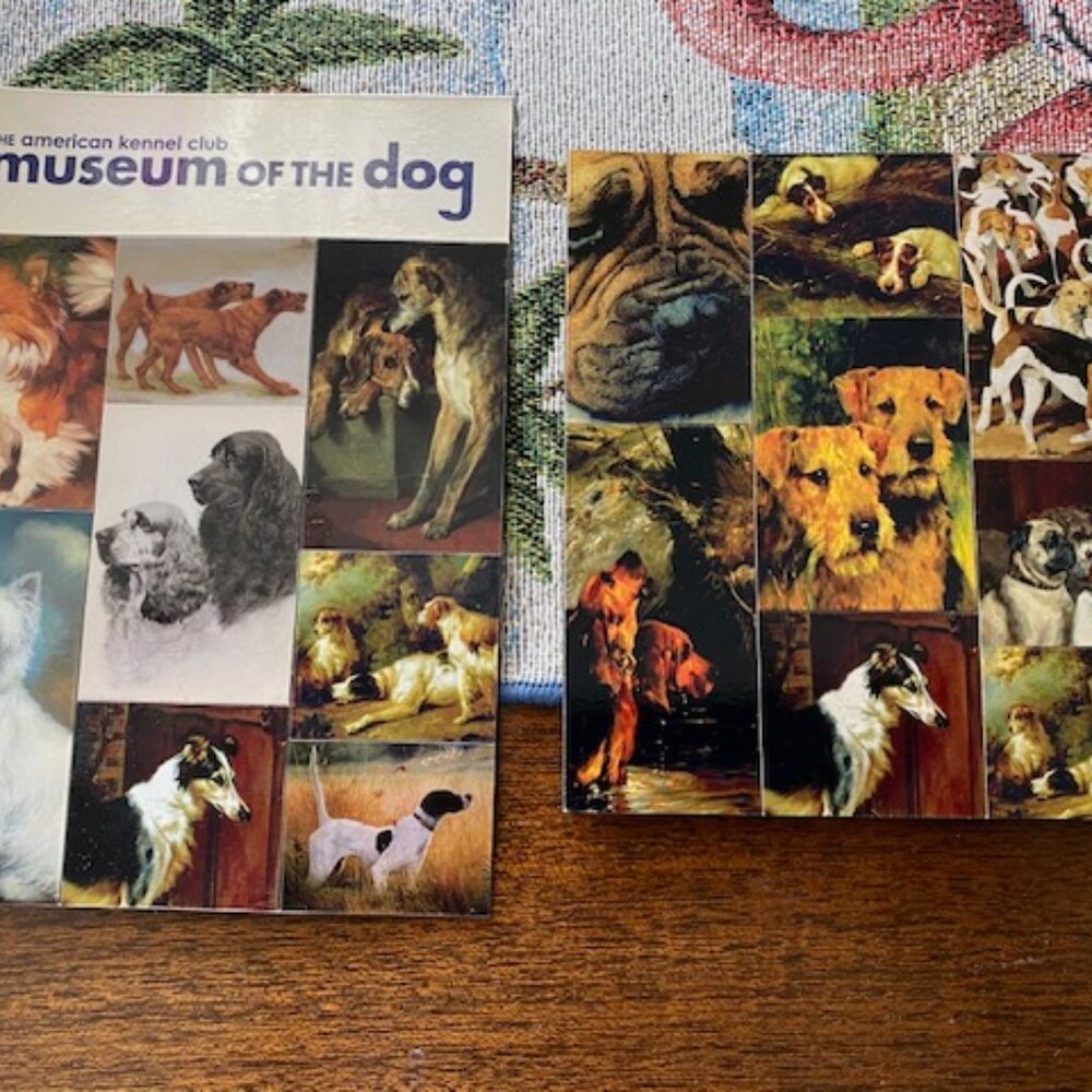 2 VINTAGE Oversized AKC Museum of the Dog MAGNETS (5-1/2x7 & 5+" square)